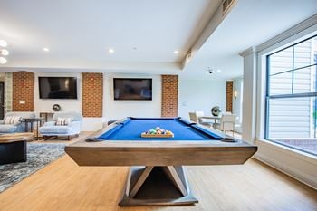 Game room with billiard table